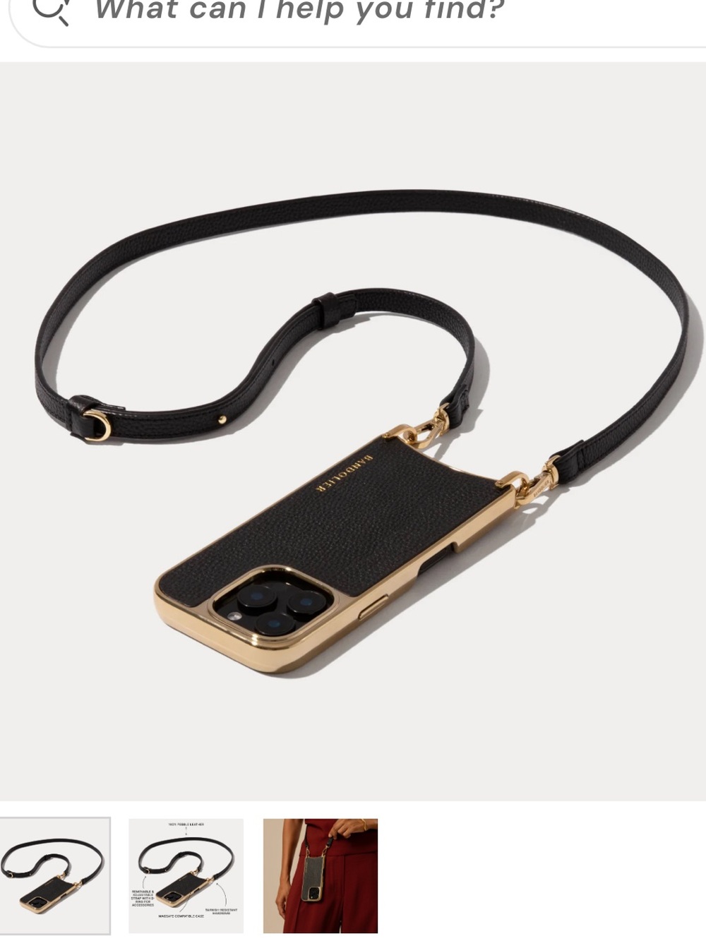 NWT Bandolier Rayna black and gold iPhone 16 pro max case